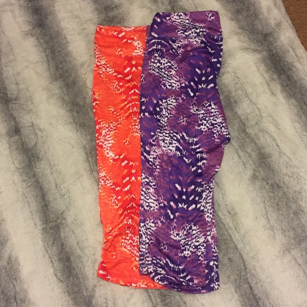Two pairs of jockey sport capris